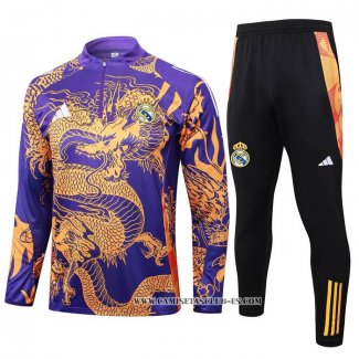 Chandal de Sudadera del Real Madrid Dragon 24-25 Purpura