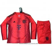 Camiseta Primera Bayern Munich Nino 24-25 Manga Larga