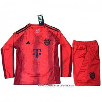 Camiseta Primera Bayern Munich Nino 24-25 Manga Larga