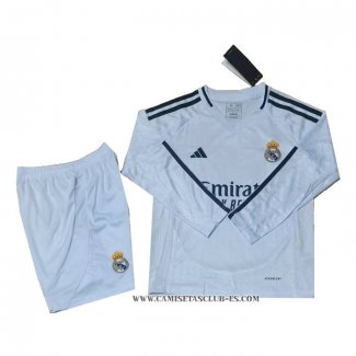 Camiseta Primera Real Madrid Nino 24-25 Manga Larga