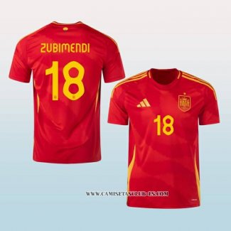 Camiseta Primera Espana Jugador Zubimendi 2024