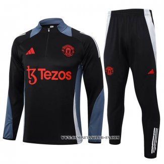 Chandal de Sudadera del Manchester United 24-25 Negro