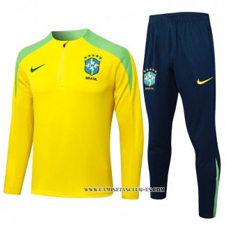 Chandal de Sudadera del Brasil 24-25 Amarillo