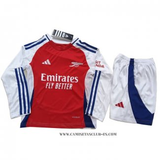 Camiseta Primera Arsenal Nino 24-25 Manga Larga