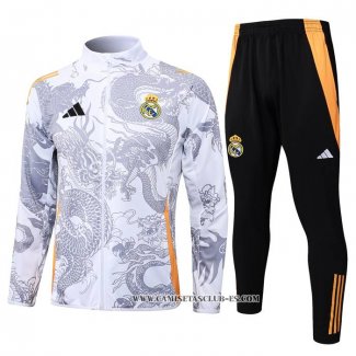 Chandal de Chaqueta del Real Madrid Dragon 24-25 Blanco