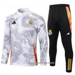 Chandal de Sudadera del Real Madrid Dragon Nino 24-25 Blanco