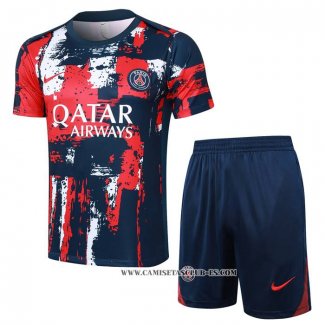 Chandal del Paris Saint-Germain Jordan 24-25 Manga Corta Azul y Rojo - Pantalon Corto