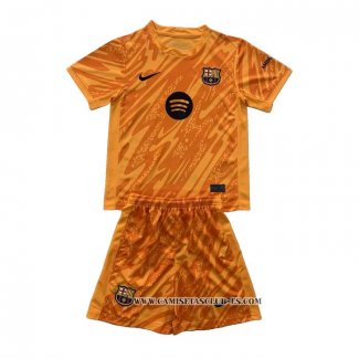 Camiseta Barcelona Portero Nino 24-25 Naranja