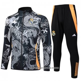 Chandal de Chaqueta del Real Madrid Dragon Nino 24-25 Negro