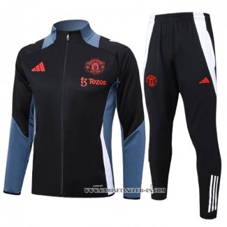 Chandal de Chaqueta del Manchester United Nino 24-25 Negro y Gris