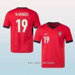 Camiseta Primera Portugal Jugador N.Mendes 2024