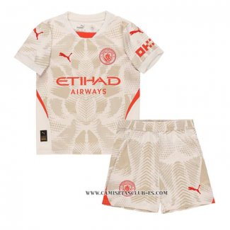 Camiseta Tercera Manchester City Portero Nino 24-25