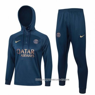 Chandal de Sudadera del Paris Saint-Germain Nino 23-24 Azul Oscuro