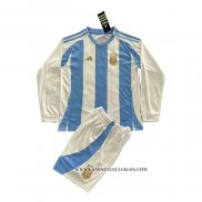 Camiseta Primera Argentina Nino 2024 Manga Larga