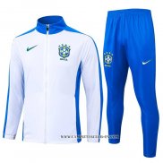 Chandal de Chaqueta del Brasil 24-25 Blanco